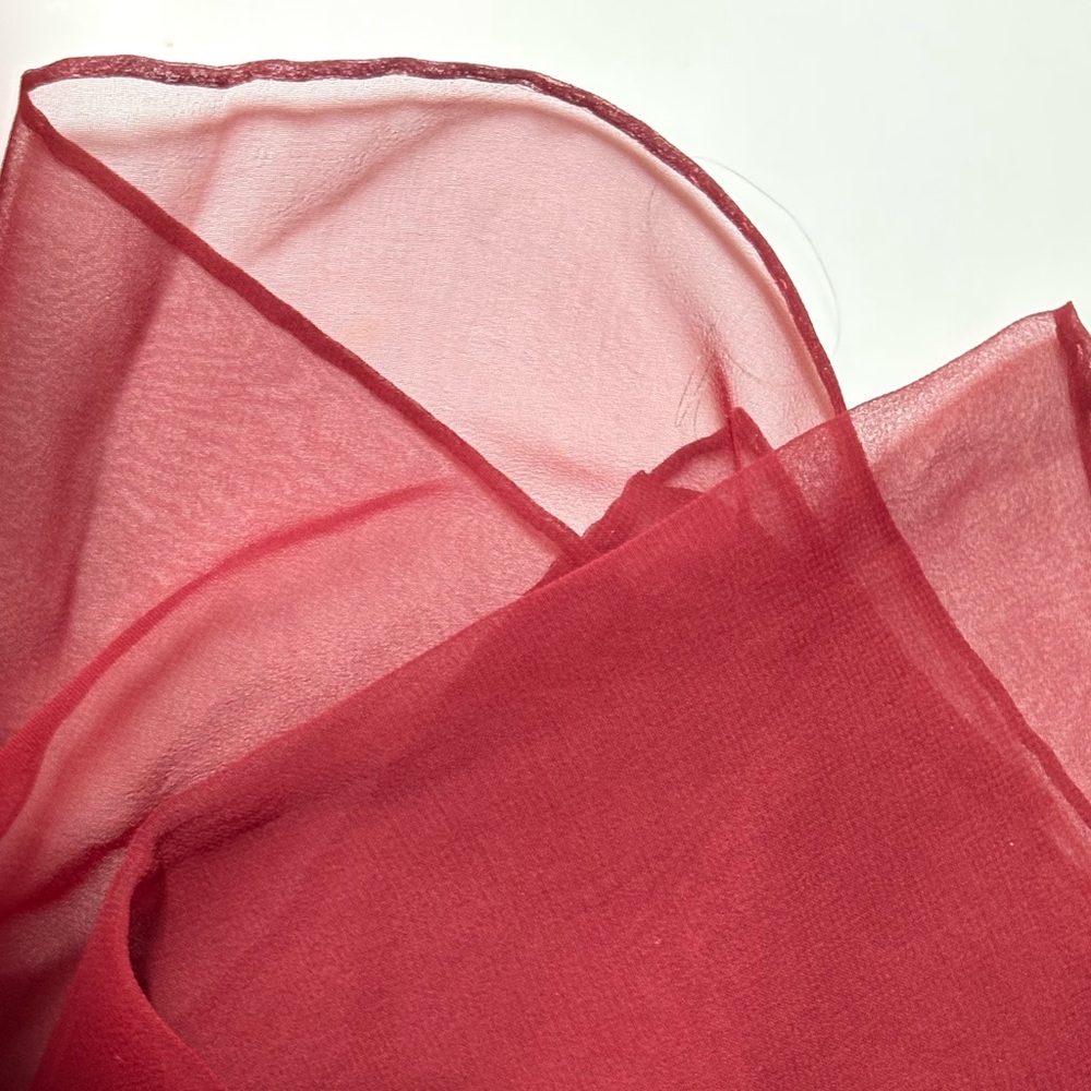 60’s Sheer Burgundy Red Scarf Nasharr Freres Ltd